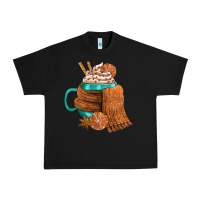 Black Winter Coffee Cup With Scarf Urban Heavy Tee - FaDigitalArtStudio