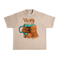 French Oak Winter Coffee Cup With Scarf Urban Heavy Tee - FaDigitalArtStudio