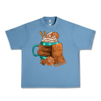 Pebble Blue Winter Coffee Cup With Scarf Urban Heavy Tee - FaDigitalArtStudio