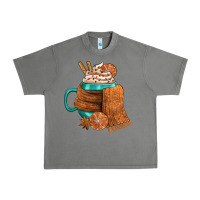 Tornado Winter Coffee Cup With Scarf Urban Heavy Tee - FaDigitalArtStudio