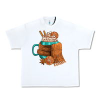 White Winter Coffee Cup With Scarf Urban Heavy Tee - FaDigitalArtStudio