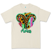 Bone Aries Zodiac Sign Sunflower Leopard Serape Premium Tee - RanaPortraitStore