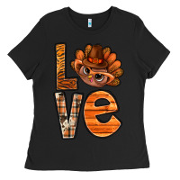 Black thanksgiving with turkey love bbs Ladies Tee - BundleAndBundleShop