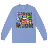 Colony Blue Just a Girl Small Town Autism Long Sleeve Tee - CowhideDigitalArt