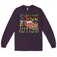 Plum Just a Girl Small Town Autism Long Sleeve Tee - CowhideDigitalArt