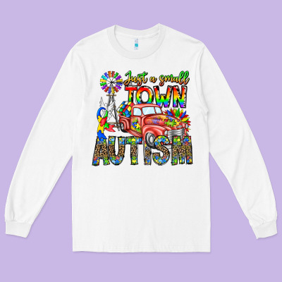Just A Girl Small Town Autism Long Sleeve Tee Designed By Cowhidedigitalart