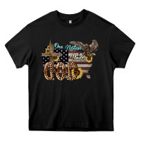 Black One nation under god 4th of july Heavy Core Tee - HowdyJamesFarm