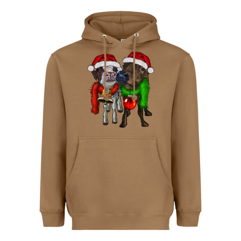 Two Christmas Heifers Heavyweight Hoodie by RanaPortraitStore | Teevron