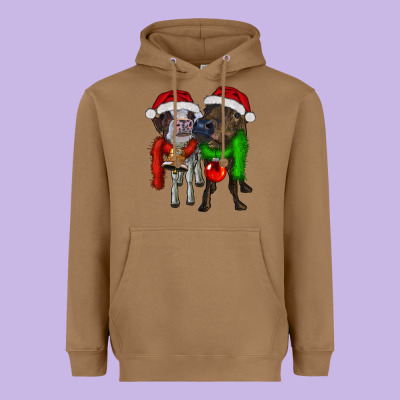 Two Christmas Heifers Heavyweight Hoodie Designed By Ranaportraitstore
