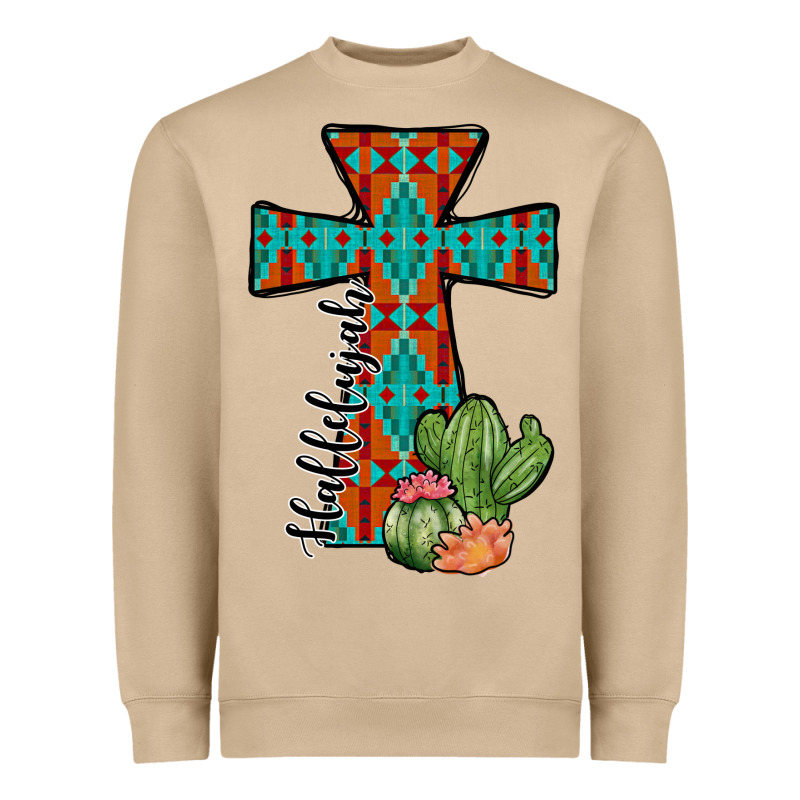 Aztec Cactus Cross Heavyweight Sweatshirt by JahusDesignShop | Teevron