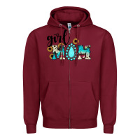 Burgundy girl mom Zipper Hoodie - JahusDesignShop