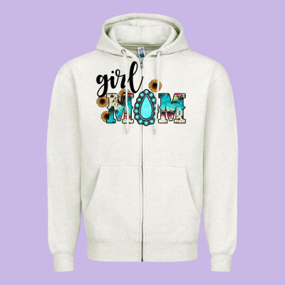 Girl Mom Zipper Hoodie Designed By Jahusdesignshop