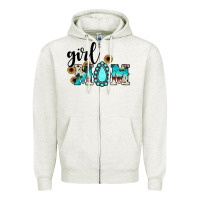 Oatmeal Heather girl mom Zipper Hoodie - JahusDesignShop