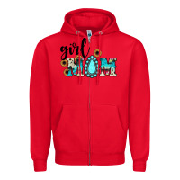 Red girl mom Zipper Hoodie - JahusDesignShop