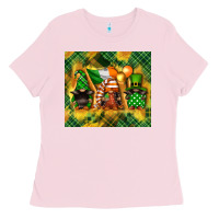 Bubblegum Pink St. Patrick's Day gnome Ladies Tee - FaDigitalArtStudio