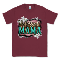 Burgundy blessed mama Classic Tee - OliviaCreatesArt