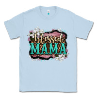 Dusty Blue blessed mama Classic Tee - OliviaCreatesArt
