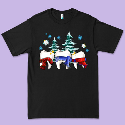 Dental Christmas Tree Teeth And Winter Ado Premium Tee Designed By Oliviacreatesart