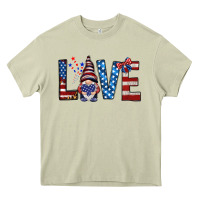 Mossy 4th Of July love gnome Heavy Core Tee - HowdyJamesFarm