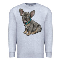 Heather Grey french bulldog Premium Sweatshirt - RanaPortraitStore