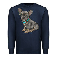 Navy french bulldog Premium Sweatshirt - RanaPortraitStore