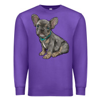 Purple french bulldog Premium Sweatshirt - RanaPortraitStore