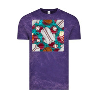 Cloud Purple baseball  uniform with turquoise gemstone seamless pattern Vintage Tee - BundleAndBundleShop