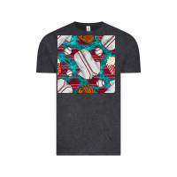 Vintage Black baseball  uniform with turquoise gemstone seamless pattern Vintage Tee - BundleAndBundleShop