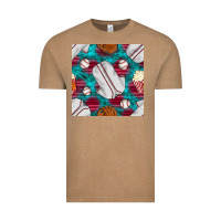 Vintage Coffee baseball  uniform with turquoise gemstone seamless pattern Vintage Tee - BundleAndBundleShop