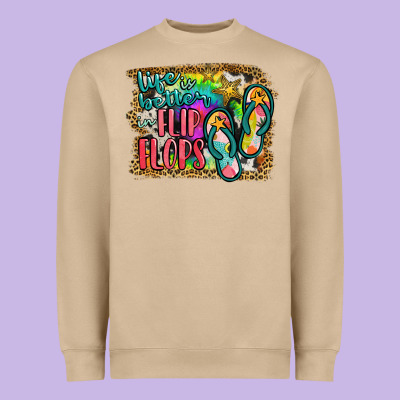 Life Is Better In Flip Flops Heavyweight Sweatshirt Designed By Jahusdesignshop