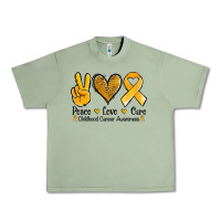 Oil Green peace love cure childhood cancer Urban Heavy Tee - Jasminsmagicworld