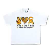 White peace love cure childhood cancer Urban Heavy Tee - Jasminsmagicworld