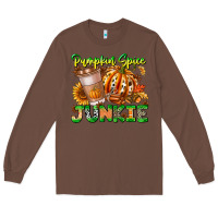Chestnut Pumpkin Spice Junkie Long Sleeve Tee - CowhideDigitalArt