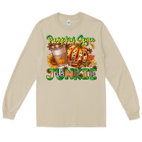Mushroom Pumpkin Spice Junkie Long Sleeve Tee - CowhideDigitalArt