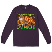 Plum Pumpkin Spice Junkie Long Sleeve Tee - CowhideDigitalArt