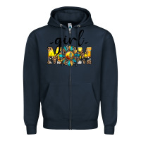 Navy girl mom Zipper Hoodie - JahusDesignShop