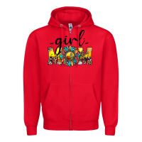 Red girl mom Zipper Hoodie - JahusDesignShop