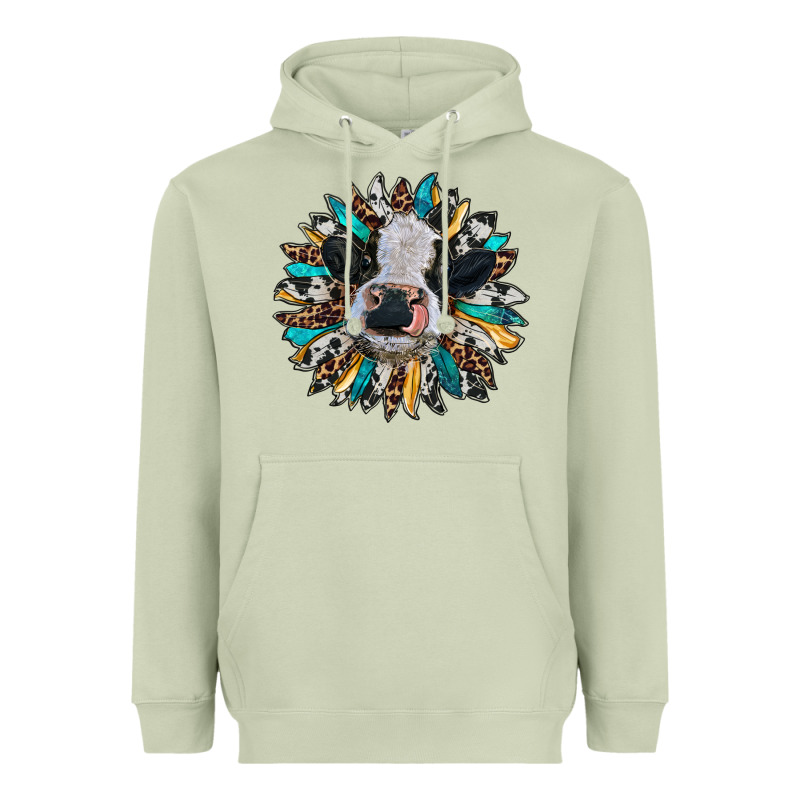 Baby Cow With Sunflower Heavyweight Hoodie by RanaPortraitStore | Teevron