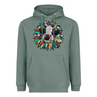 Sage baby cow with sunflower Heavyweight Hoodie - RanaPortraitStore