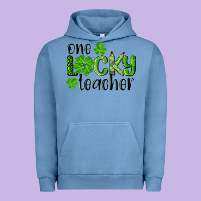 St. Patrick's Day One Lucky Teacher Urban Hoodie Designed By Ranaportraitstore