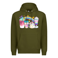 Army Green Unicorn Coffee Cups Premium Hoodie - Artiststas