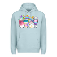 Blue Mist Unicorn Coffee Cups Premium Hoodie - Artiststas