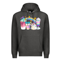 Charcoal Heather Unicorn Coffee Cups Premium Hoodie - Artiststas