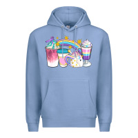 Colony Blue Unicorn Coffee Cups Premium Hoodie - Artiststas