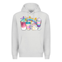 Dove Grey Unicorn Coffee Cups Premium Hoodie - Artiststas