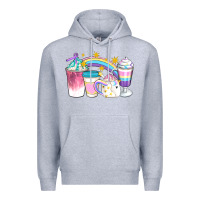 Heather Grey Unicorn Coffee Cups Premium Hoodie - Artiststas