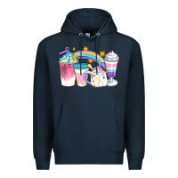 Navy Unicorn Coffee Cups Premium Hoodie - Artiststas