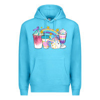 Ocean Blue Unicorn Coffee Cups Premium Hoodie - Artiststas