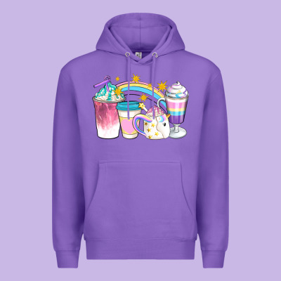 Unicorn Coffee Cups Premium Hoodie Designed By Artiststas