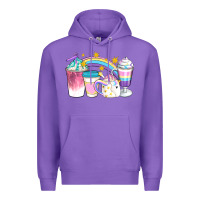 Purple Unicorn Coffee Cups Premium Hoodie - Artiststas